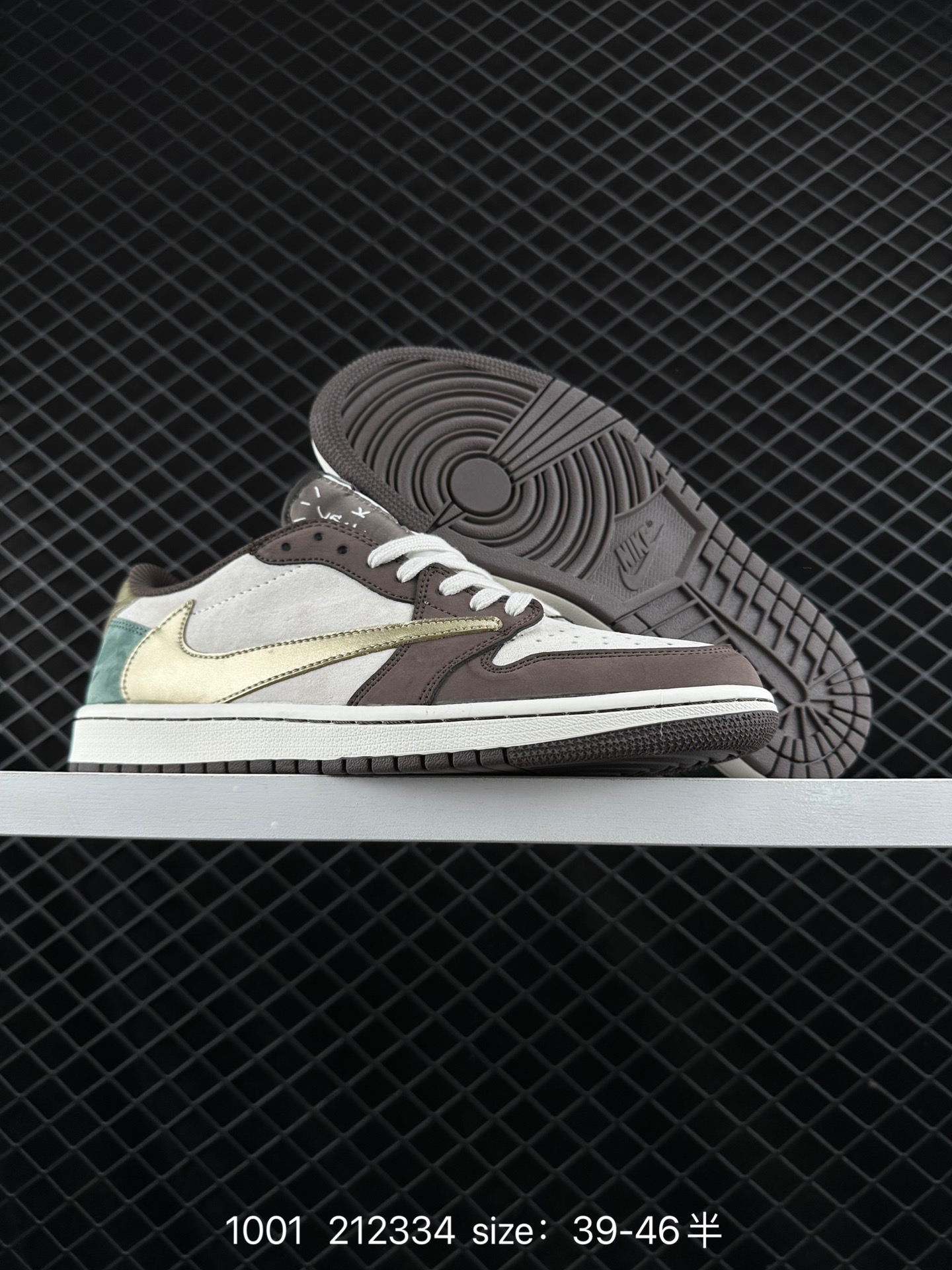 fragment design x Travis Scott x Nike Air Jordan 1 Low OG SP”Black/Green Toe“